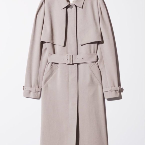 Wilfred Light Gray Trench Coat - Picture 4 of 11